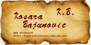 Kosara Bajunović vizit kartica